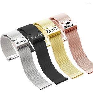 Watch Bands Custom Your Name LOGO Milanese Watchband 16mm 20mm Universal Stainless Steel Metal Band Strap Bracelet