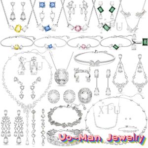 Necklace xfu Original Gema Millenia Premium Luxury Jewelry Set Charm Crystal Women's Necklace Bracelet Earring Ring Christmas Gift