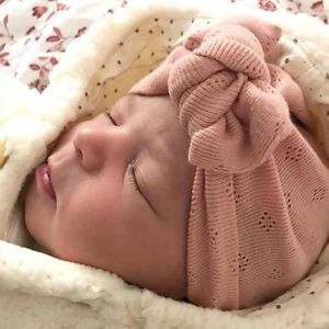 Hair Accessories Baby Jacquard Knit Hat For Nweborn Hollow Cotton Breathable Twist Bow Skullies Beanie Girls Bonnet Knot Indian