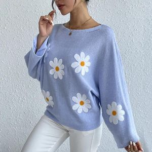 Women's Sweaters Womens Fashion 2024 Color Block Long Sleeve Crewneck Knitted Casual Loose Pullover Shirts Tops