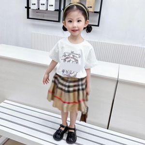 T-shirt e gonna estiva a maniche corte di marca B alla moda, eleganti per uomo e donna, cotone sportivo per bambini di medie e grandi dimensioni, comodo e traspirante