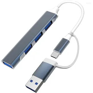 Tipo C USB HUB Dock 3.0 2.0 Adattatore multi splitter a 4 porte OTG per Lenovo HUAWEI Xiaomi Macbook Lega di alluminio
