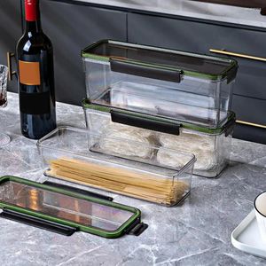 Storage Bottles Lock Protection Food Container Capacity Rectangular Pasta Box With Moisture-proof Seal Visible Design For Spaghetti