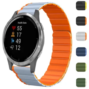 Garmin vivoactive 3 4/Venu 2 Plus/Forerunner 255 245 645 55シリコンバンドブレスレット20mm 22mmの磁気ストラップウォッチバンドを見る