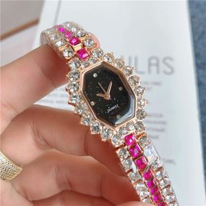 Marka mody zegarek dla kobiet kolorowy kryształowy stalowy zespół kwarcowy zegarki cha46331l