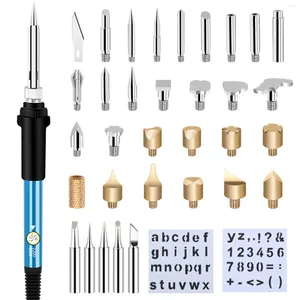 Penna per incisione Saldatore elettrico Kit per legna da ardere Lanciare parole Strumento pirografico per goffratura 8 in 1 Set artigianale