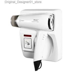 Hair Dryers Professional Hotel Hair Dryer Wall Mounted Negative ion Hairdryer with Holder Base 3 Gears Adjustment For Household Bathroom Q240131