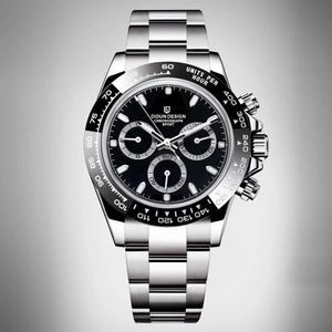 Andra klockor Didun nya automatiska män klockor Top Brand Luxury Mechanical Watch Militär rostfritt stål Vattentät manlig armbandsur Luminous J240131