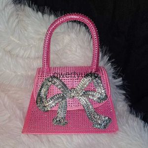 Evening Bags Siny Rinestones Bow Clu Party Bag For Women Luxury Designer andbag Purse 2024 New Fasion Diamond Cain CrossbodyH24131