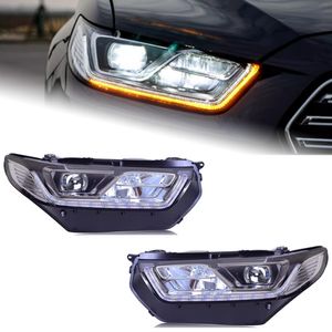 Estilo do carro farol para ford taurus 2015-2018 taurus led fromt lâmpadas atualizar dinâmico sinal de volta conjunto do farol