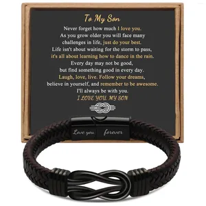 Braccialetti con ciondoli Bracciale magnetico da uomo in acciaio inossidabile nero magnetico Nodo Regalo di compleanno di Natale per figlio nipote papà zio nipote amico