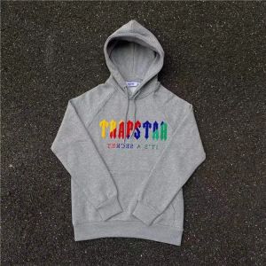 Hoodie Trapstar Full Tracksuit Rainbow Handduk broderi avkodande hooded sportkläder män och kvinnor sportkläder kostym dragkedja byxor storlek XL