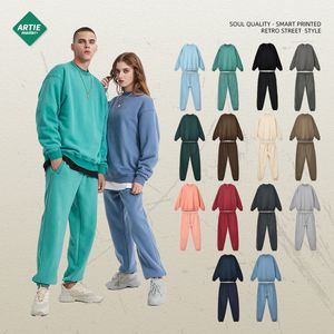 2023 Autumn and Winter New Polar Fleece Solid Kolor Zestaw z kapturem okrągłego szyi dla mężczyzn i kobiet oraz polaru grube z kapturem na ramię