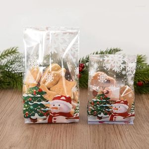 Gift Wrap 25/50pcs Christmas Candy Cookies Bags Santa Baking Biscuit Packaging Bag Box Decoration For Home Year Navidad