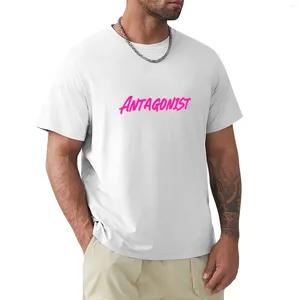 Homens Camisetas Rosa Antagonista T-shirt Plus Size Tops Em Branco Coreano Moda Animal Impressão Camisa Para Meninos Mens Engraçado