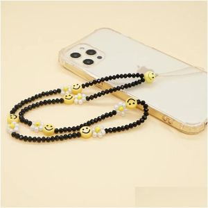 Chain Link Pulseiras Go2Boho Telefone Jóias Celular Cristal Frisado Strap Correntes Móveis Anti-Lost Cordão Transparente Beads Dro Dhcdi