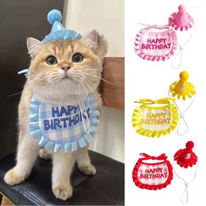 Dog Apparel Pet Birthday Party Hat Bib Dogs Cat Dress Up Caps Saliva Towel Funny Pography Props Gift Cute Costume