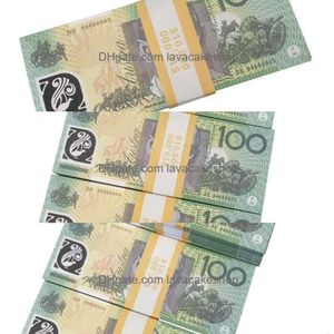 Outros suprimentos festivos para festas Prop Aud Banknotes Dólar Australiano 20 50 100 Cópia de papel Fl Imprimir Notas Dinheiro Falso Monopólio Filme DhiukYAAV