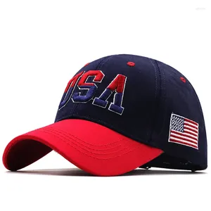 Ball Caps marka USA flaga baseballowa czapka baseballowa dla mężczyzn bawełna snapback kapelusz unisex ameryka haft haft hip hop gorras pet.