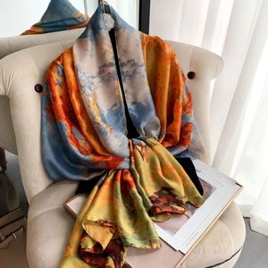 Scarves Luxury Brand Scarf Women Style Fashion Color Matching Print Silk Lady Headcloth Beach Shawl