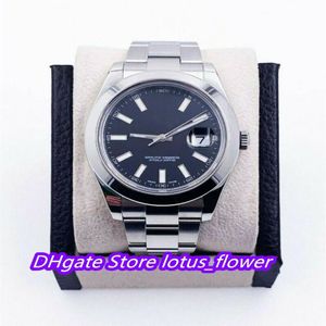 Säljer SBB Factory Top Watches Sapphire II 116300 41mm Smooth Bezel Rostfritt stål Box Papers Black Dial Men's Watch Automa255W