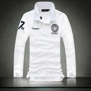 S5XL Spring Autumn Men butique butique haft rozrywki długi rękaw koszule polo