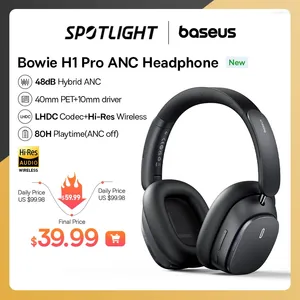 BASEUS H1 Pro Wireless Headphone Hybrid -48DB Aktivt brusavbrott Bluetooth -headset Hi -RES -certifierad LHDC -kod Earphone