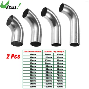 2Pcs 19mm 25mm 32mm 38mm 63mm 90° Bend Elbow Pipe Tube DIY Exhaust Air Intake For Car 304 Stainless Steel