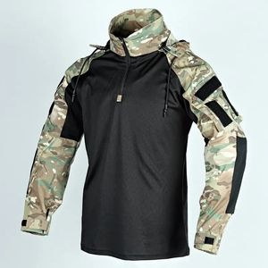 Camiseta camuflada masculina, multicolorida, militar, exército dos eua, cp, tático, airsoft, paintball, acampamento, caça, roupas 240131