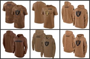 Hoodie Las Vegas''raiders''men Women Youth''Brown 2023 Salute to Service Club Pullover Blue