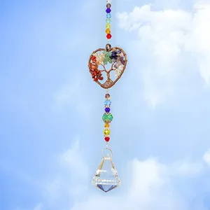 Bahçe Dekorasyonları Suncatcher Crystal Rainbow Prizma Rüzgar Kolye Renkli Yaşam Ağacı Lamba Işık Yakalayıcı Süsleme Dekoru