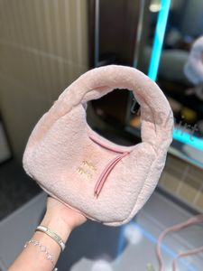 Women's Luxury Designer Handbags 2024 New Miui Fashion Plush Pea Bag Handheld Armpit Single Shoulder Crossbody Bags Factory Direct Sales