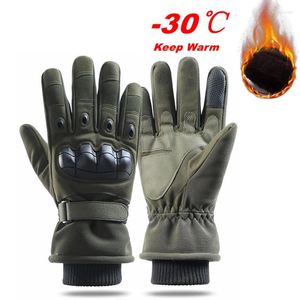 Спортивные перчатки для охоты, защитные перчатки с полным пальцем, зимние теплые тактические военные боевые перчатки с сенсорным экраном, термоуличные мужские перчатки для катания на лыжах