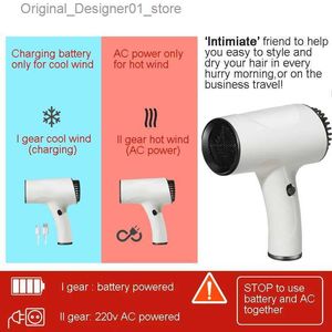 Hair Dryers 220v Cord And Cordless Dual Use Hair Blower Hot Cold Even Wind 2 Gears Portable Mini Hair Dryer For Home Travel Art Making Q240131