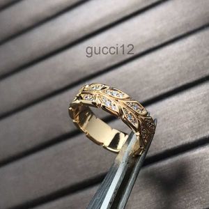 Tätningsringar smycken stål T Vine Full Diamond Ring Female V Gold Plated 18K Rose Set Box 6nko