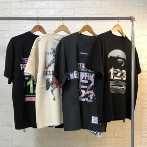 Erkekler Tişörtleri Kanye666 T-Shirt Lüks Marka RRR123 Kalite 1: 1 Vintage Street Giyim Grafik Grafikleri Gevşek Büyük Boy Tees Üstleri Erkekler İçin