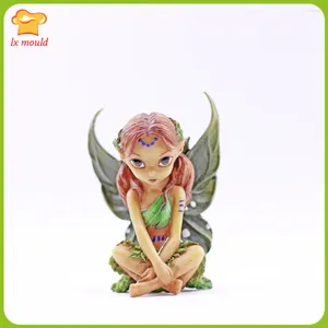 Formy do pieczenia 3D Wróżka Elf Elf silikonowa forma Flower Girl Cake Czekoladowy świeca