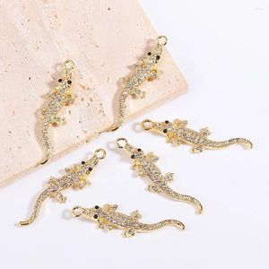 Charms 10Pcs Exquisite Rhinestone Crocodile Charm Stylish Alloy Animal Pendant DIY Necklace Earring Key Chain Jewelry Making Accessorie