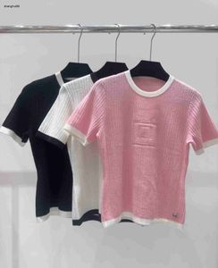 Designer mulheres marca traje camiseta moda manga curta senhoras de alta qualidade tricô lazer vestuário superior 31 de janeiro