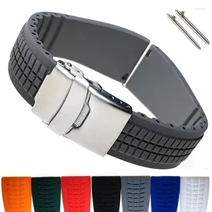 Assista Bandas Estilo 22mm 20mm Universal Silicone Strap Quick Release Rubber Band para Mulheres Homens Esportes Relógios Pulseira