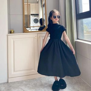 Dziewczyny sukienki dziewczyny czarna sukienka 3-12 lat bawełna impreza nastolatka moda Summer Princess Kids Casual