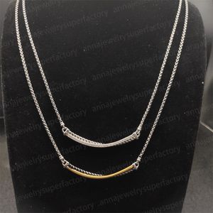 Dy 20 Stil Markendesigner mit Box Damen Herren Anhänger Halsketten Klassisch Gold Silber Vintage Verschiedene Formen Diamant Halskette Länge 50 cm Schmuck Geschenk