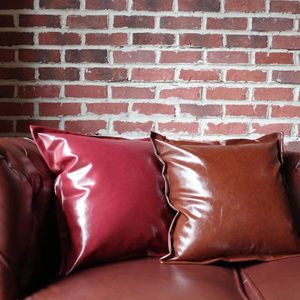 Poduszka naśladowanie skórzana sofa Cover w stylu przemysłowym bar miękka dekoracja dekoracje dekoracje domowe 45x45