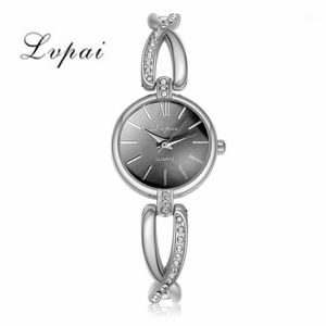 Sukienki Crystal Watches Kwarcowe zegarki LVPAI Ladies Rhinestone Damskie Bransoletka Zegarek nr 5 221288e