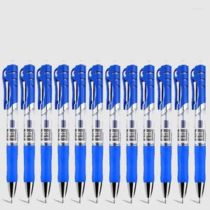 No Logo 5pcs 0.5mm Blue Retractable Gel Pens Set Black Ink Ballpoint For Writing Refills Office Accessories School Stationery