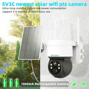 Security Solar Camera Outdoor Wifi Dome With Panel Wireless IP CCTV 7800mA Rechargeable Battery