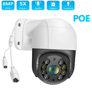 POE IP Camera 4X Digital Zoom ONVIF Two Way Audio Outdoor HD 8MP Video Surveillance ICSee H.265