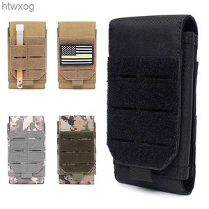 Cell Phone Pouches 1000D Tactical Molle Pouch Outdoor Mobile Phone Pouch Waist Bag EDC Tool Accessories Bag Vest Pack Cell Phone Holder YQ240131