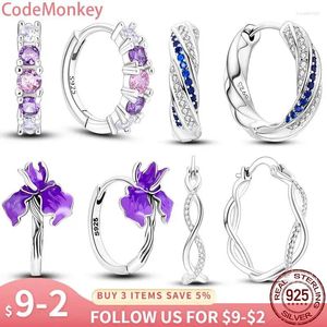 Hoop Earrings In 925 Sterling Silver Zircon Pave Luxury For Women 2024 Trending Fashion Jewelry Birthday Gift