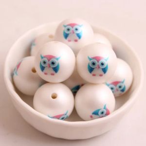 Beads Kwoi Vita New Custom Design 20mm 100pcs/lot Chunky Acrylic Print Penguin Beads for Kidsネックレスジュエリー！